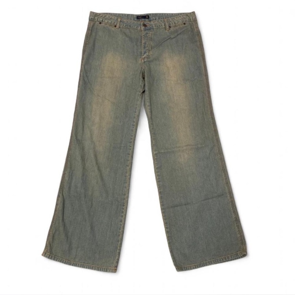 Vintage Y2K J. Crew Wide Leg Denim Jeans Women’s 14 Grunge Indie Baggy Loose